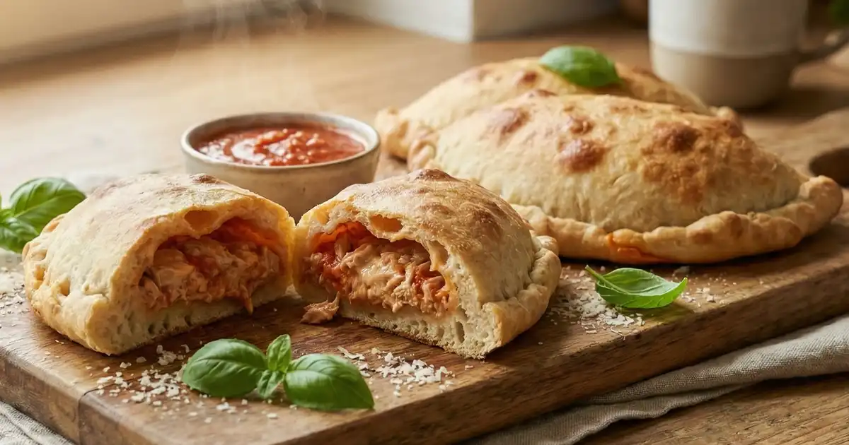 Spicy High-Protein Mini-Calzonen mit Thunfisch aus Skyr-Quark-Teig frisch aus dem Backofen