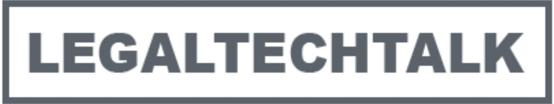 Logo with the text LEGALTECHTALK in bold uppercase letters inside a rectangular border.