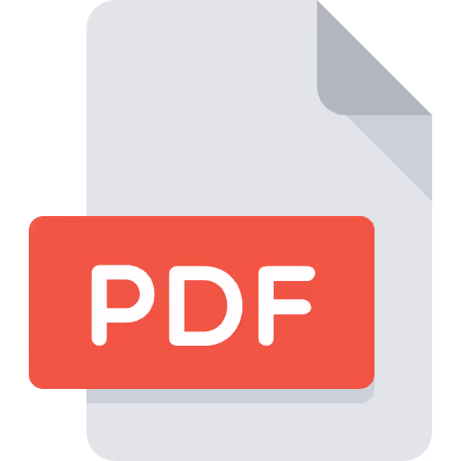 Icon of a PDF document with a red label displaying "PDF" on the bottom left corner.