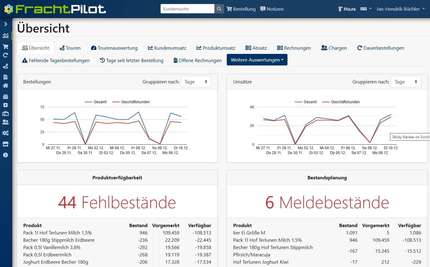 Ein Screenshot aus FrachtPilot. Das Bild leitet zu einem Einführungs-Video über FrachtPilot weiter.