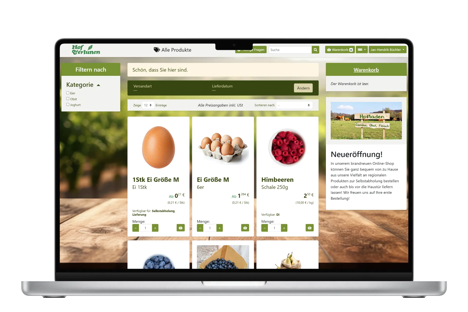 Mockup Online-Shop