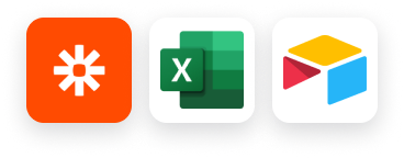 Collection of logos, Zapier, Excel, Airtable