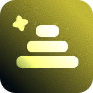 Icon of stacked pyramid with ai sparkle