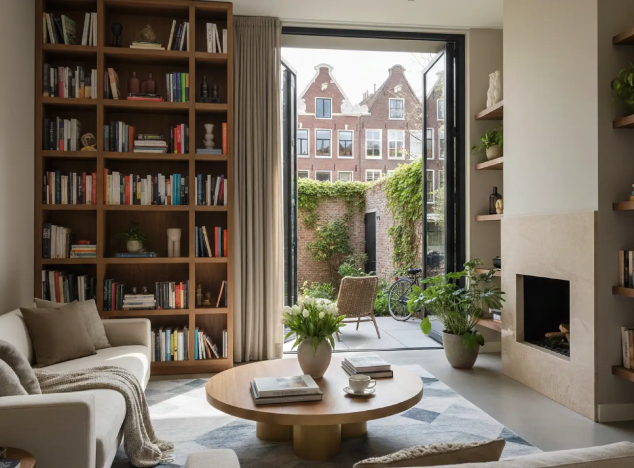 Uitbouw aan een kleine Amsterdamse woning zorgt voor meer woonruimte en licht in huis.