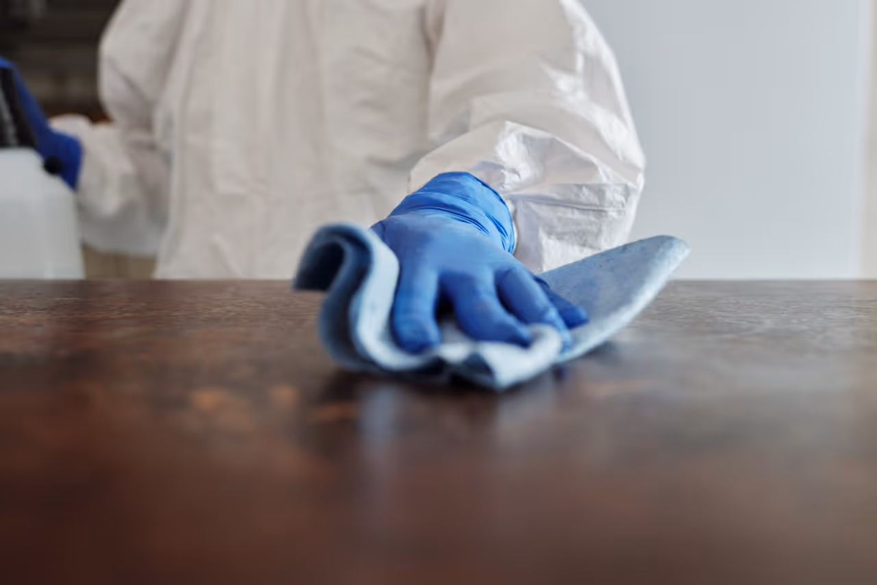 Cleaning service doing a deep cleaning. 