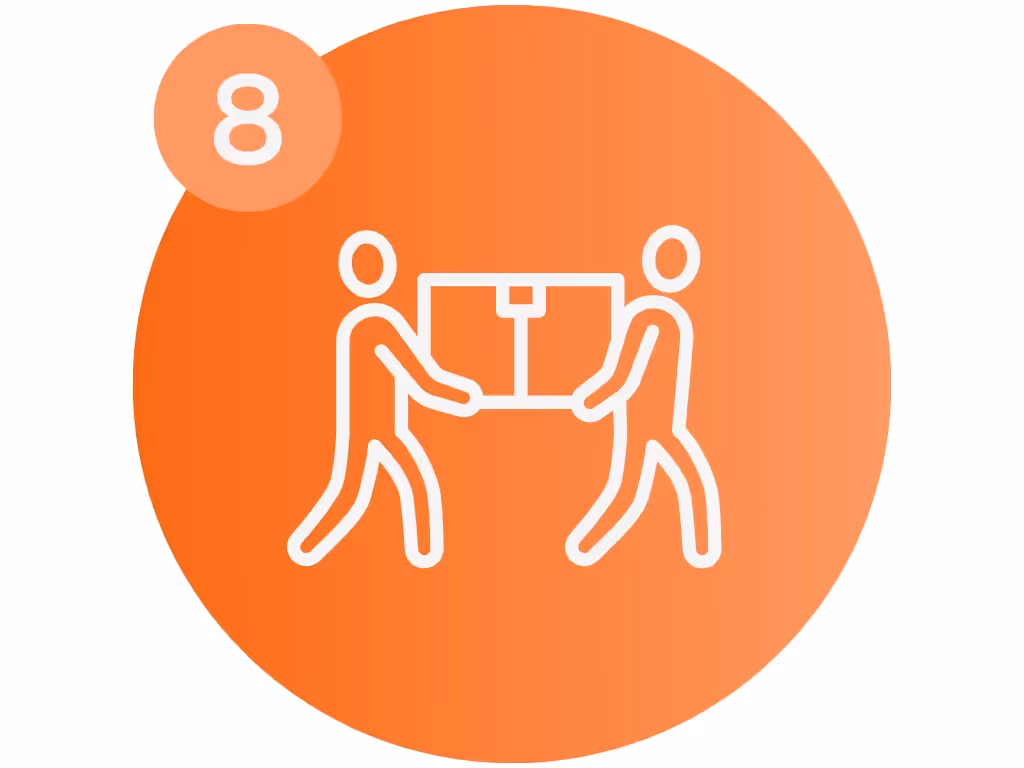 Image showing two people moving an item together to illustrate that WhisperRooms are relocatable and designed to move.