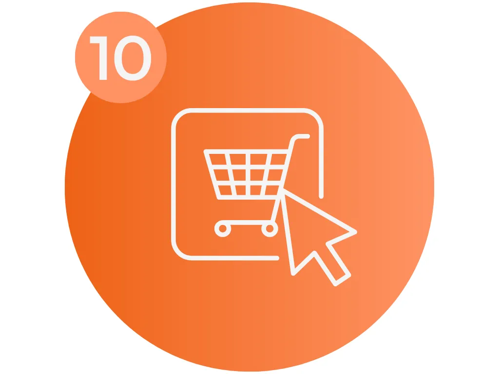 Image with shopping cart icon to illustrate online ordering and transparent pricing featured by WhisperRoom soundproof booths.