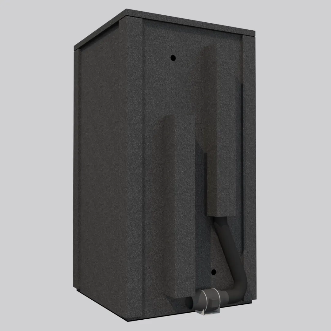 The MDL 4242 E Double-Wall WhisperRoom sound booth, shown from the rear to highlight the built-in ventilation system.