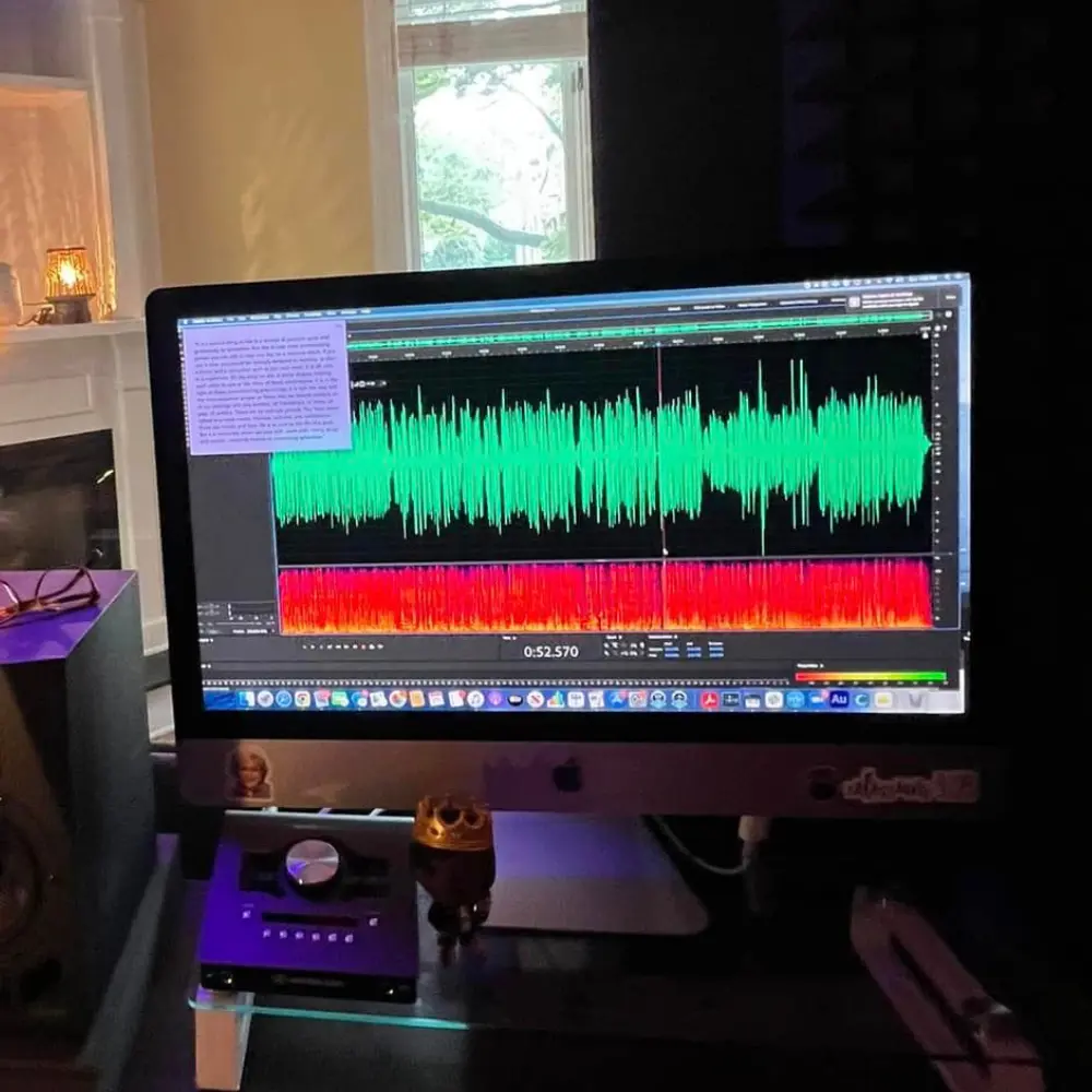 Digital audio workstation screen displaying voice over recording session.