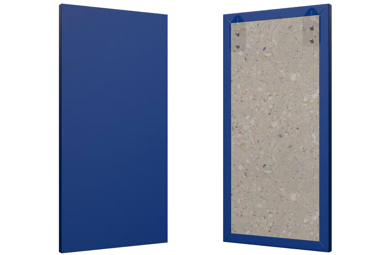 Audimute fabric acoustic panel for WhisperRoom booths, showing front fabric surface and recycled cotton fiber core