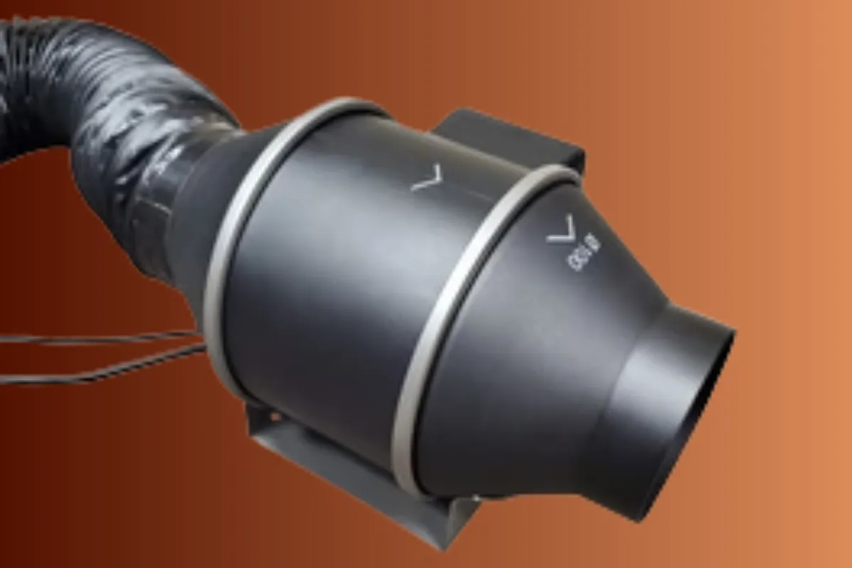 WhisperRoom Remote Fan Unit with adjustable-speed ventilation fan and flexible ducting for sound-isolation booths.