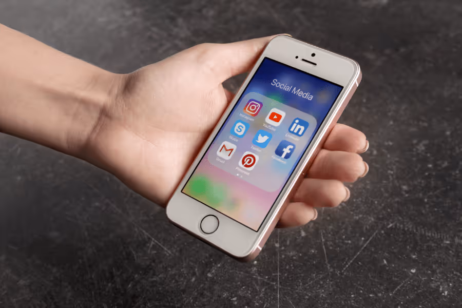 iphone showing social media platforms