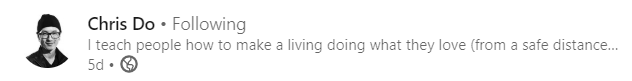 LinkedIn profile example