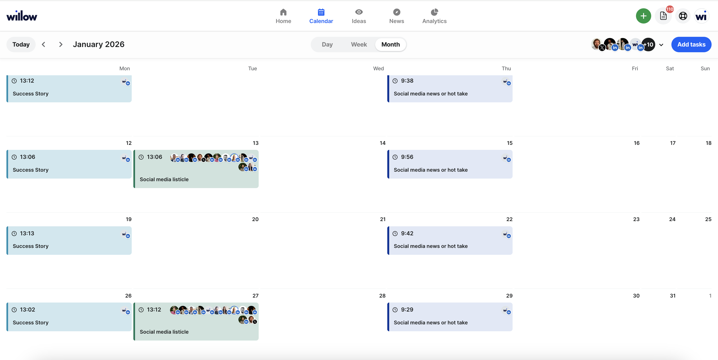 Willow user Interface