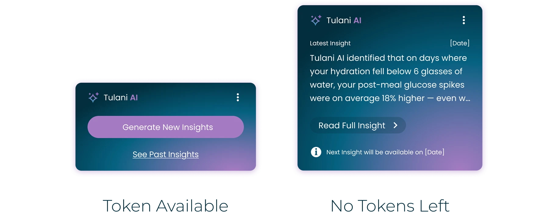 Token available and no tokens left states