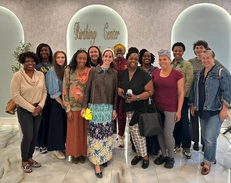 Cofounder Judy Ribner gives a tour of Birthing Center NYC to some of NYC's terrific doulas