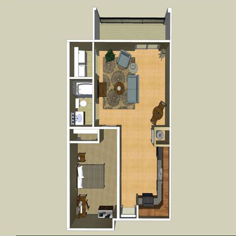 1 Bedroom layout