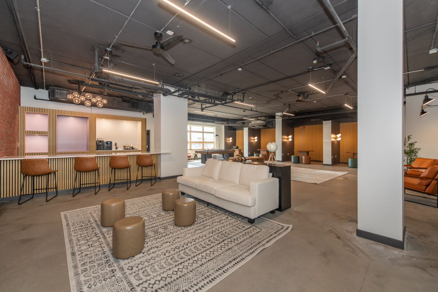 Lounge with seating 
