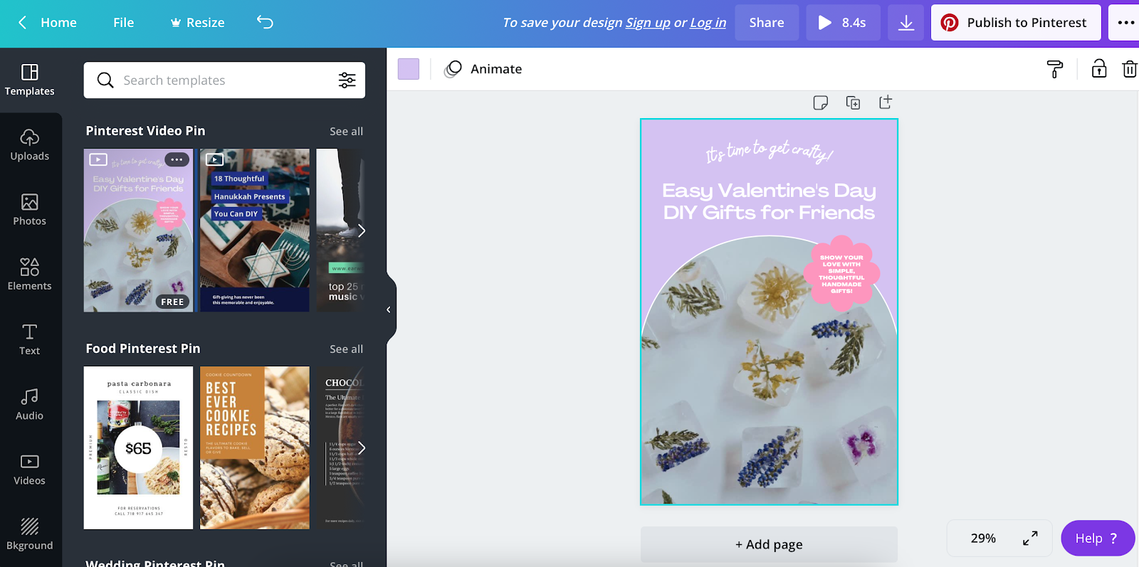 Canva template for a Pinterest friendly graphic