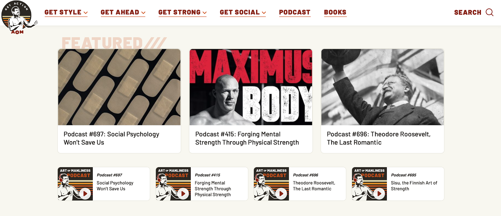 Art of Manliness podcast page