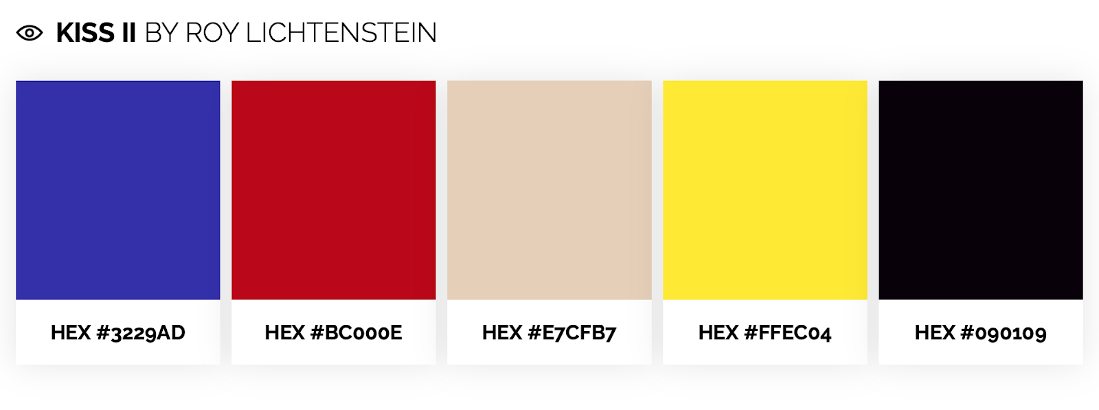 pop art color palette inspired by roy lichtenstein