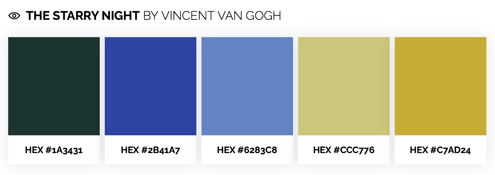 cool color palette inspired by Vincent Van Gogh