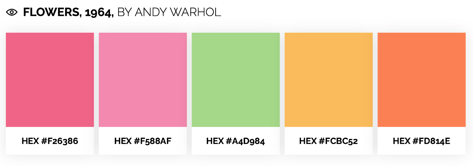Bright color palette inspired by andy warhol