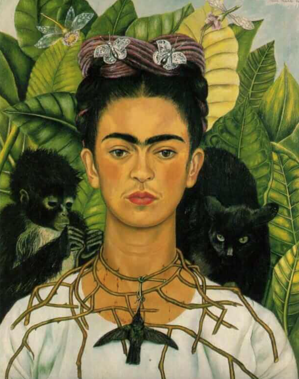 Self Portrait with Thorn Necklace and Hummingbird by Frida Kahlo