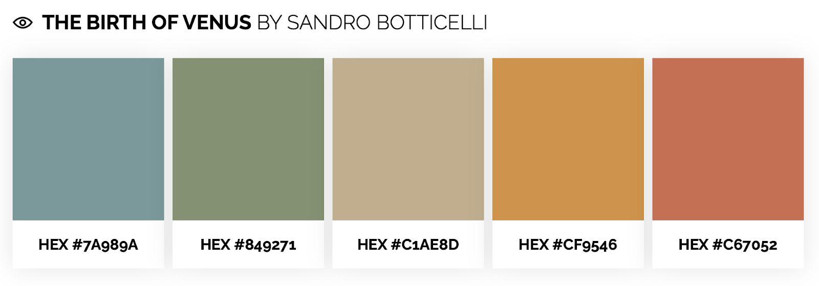 The Birth of Venus by Sandro Botticelli's muted color palette