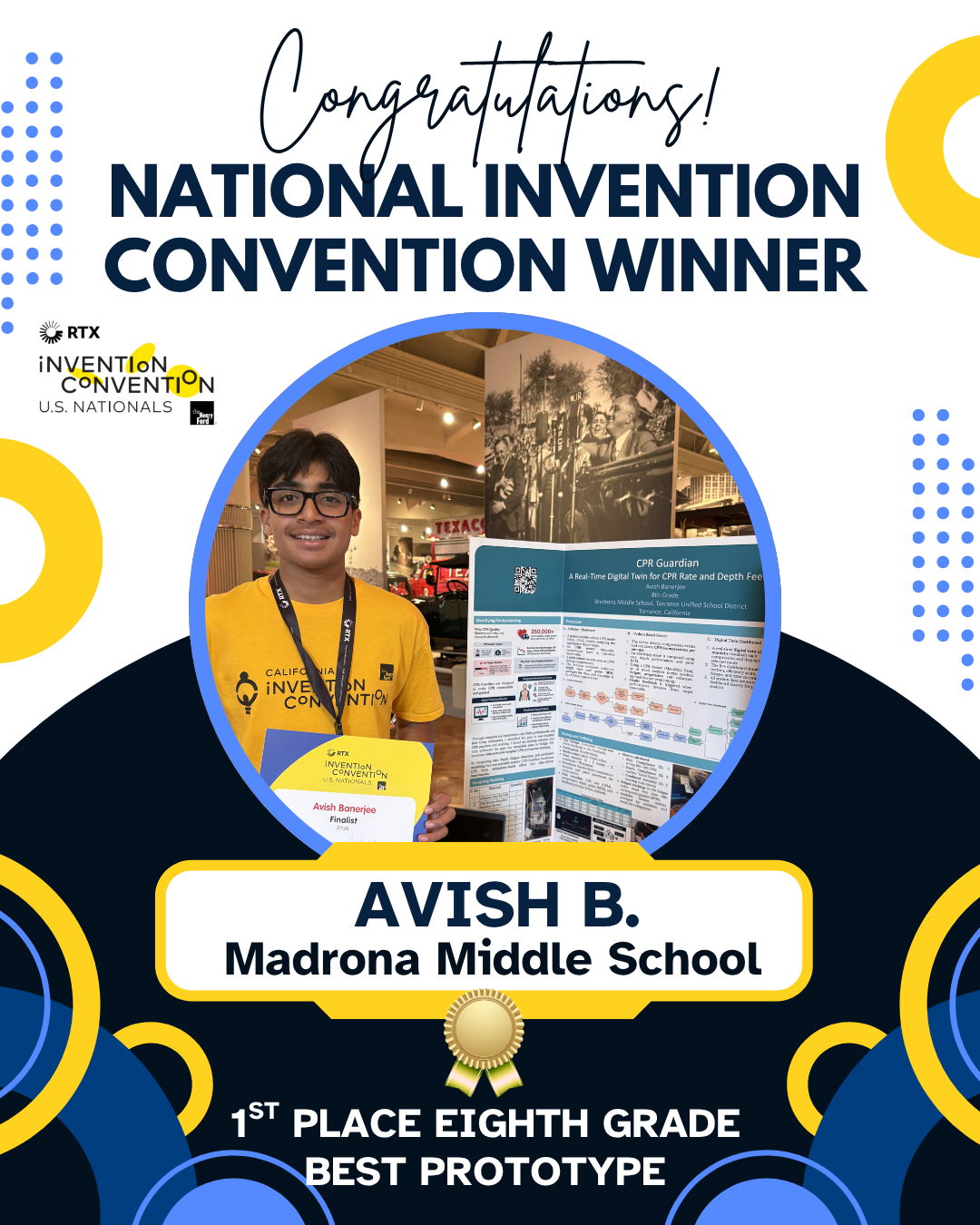 National Winner / Diego Rodriguez, True Adams, & Spencer Reilly / Torrance High School / 3rd Place in Twelfth Grade / Invention: Wind-Go