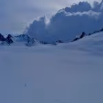Trient Plateau seen from the Trient Hut as an afternoon storm rolls in, Switzerland