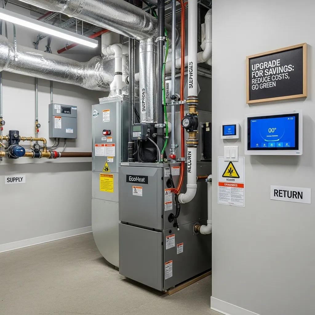 Modern energy-efficient heating system in a commercial setting
