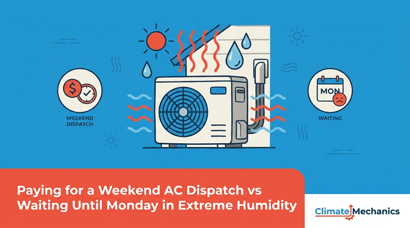 Paying for a Weekend AC Dispatch vs Waiting Until Monday in Extreme Humidity