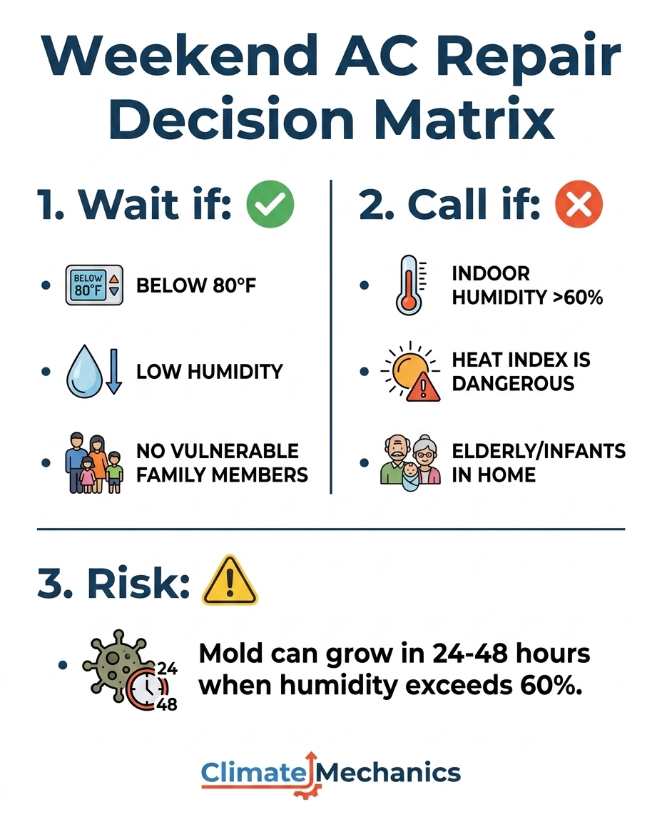 Weekend AC Repair Decision Matrix