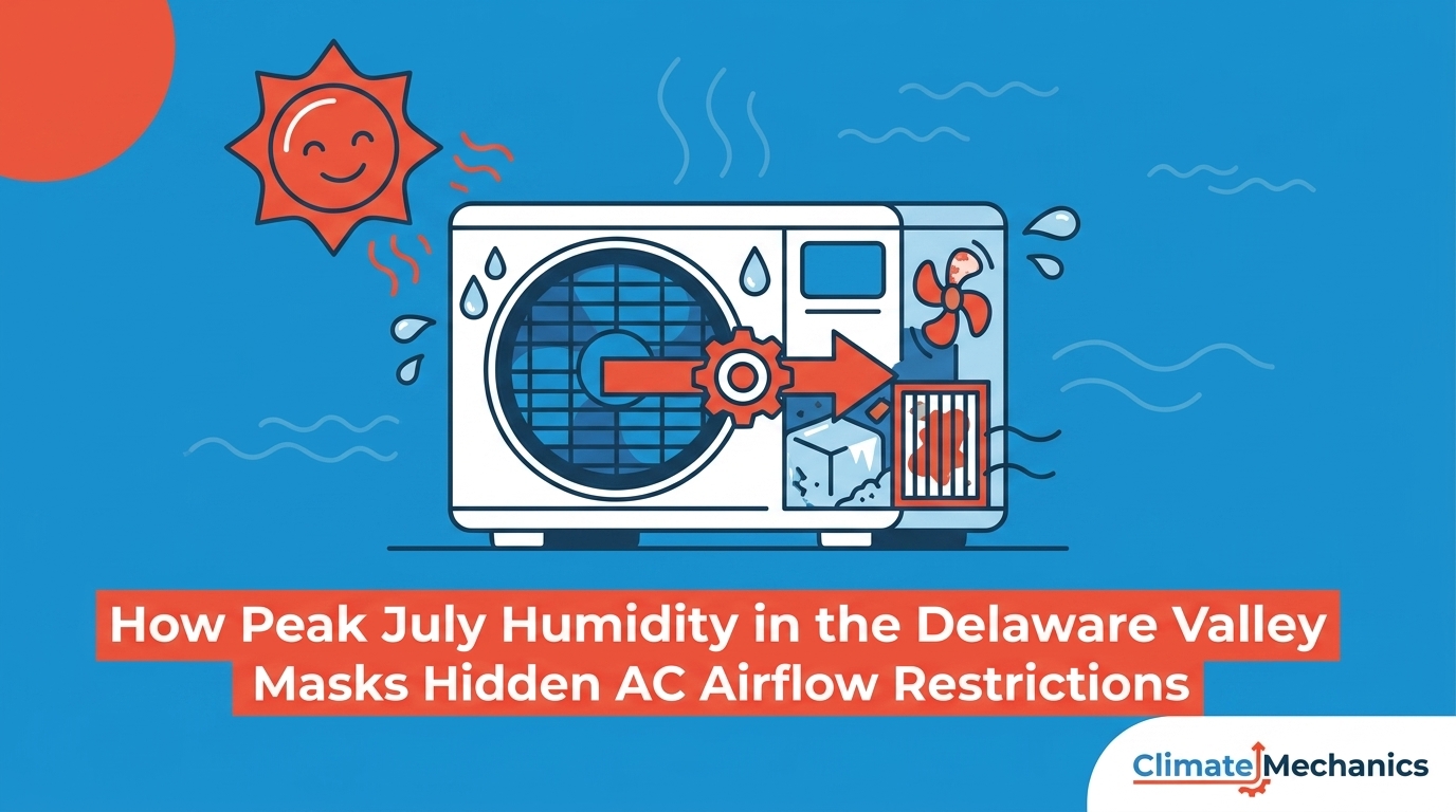 How Peak July Humidity in the Delaware Valley Masks Hidden AC Airflow Restrictions