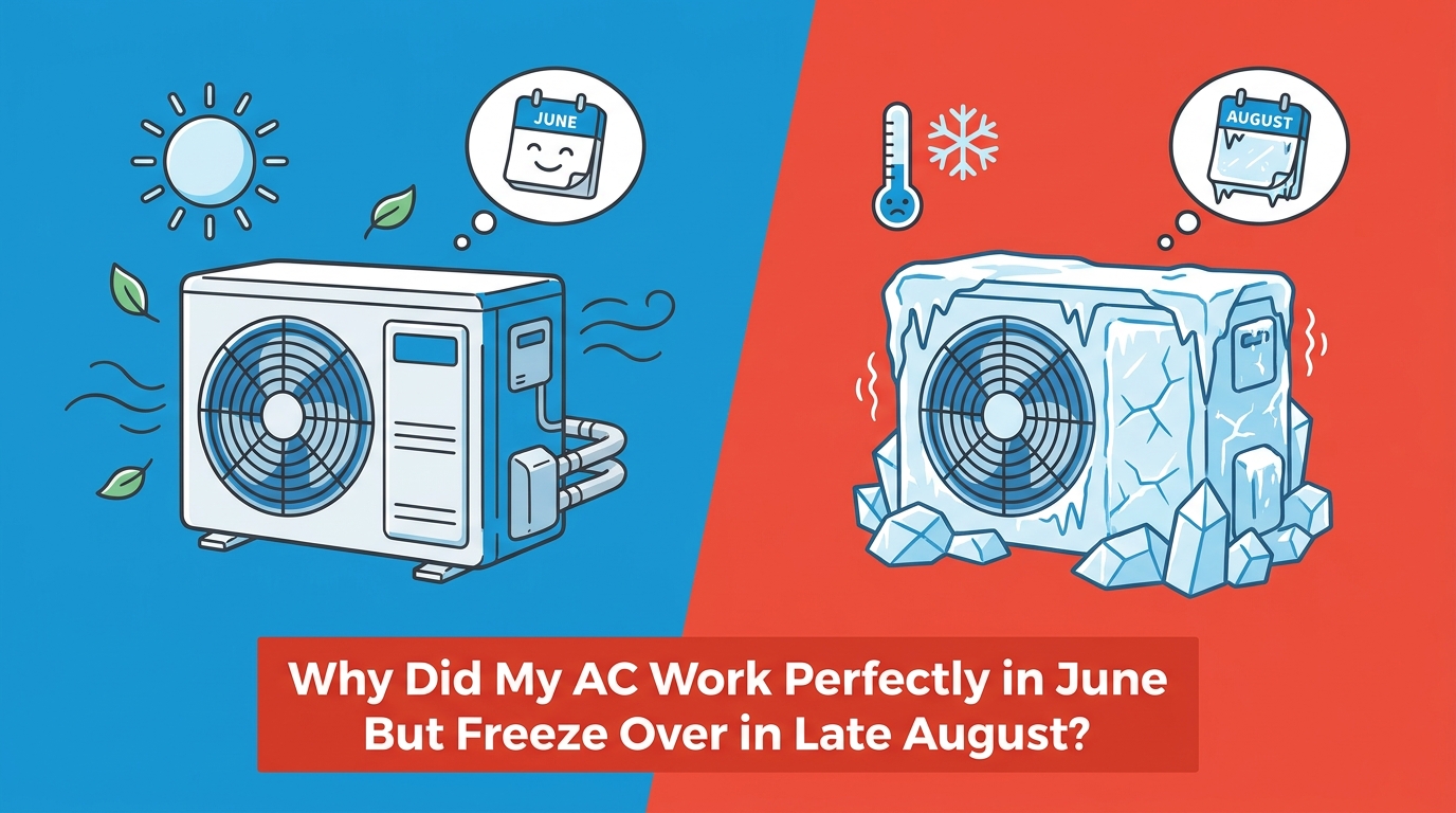 Why Did My AC Work Perfectly in June But Freeze Over in Late August?