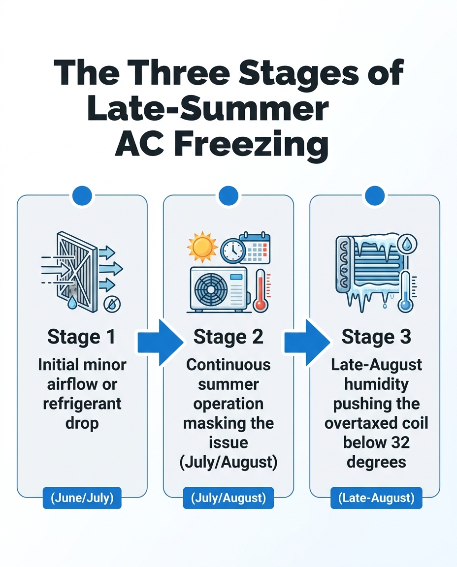 The Three Stages of Late-Summer AC Freezing