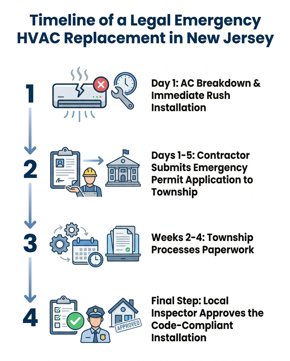 Timeline of a Legal Emergency HVAC Replacement in New Jersey