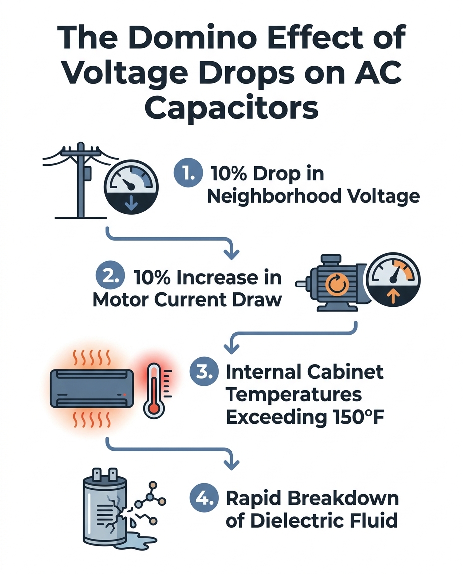 The Domino Effect of Voltage Drops on AC Capacitors
