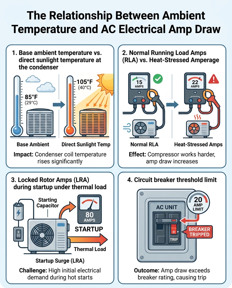 The Relationship Between Ambient Temperature and AC Electrical Amp Draw