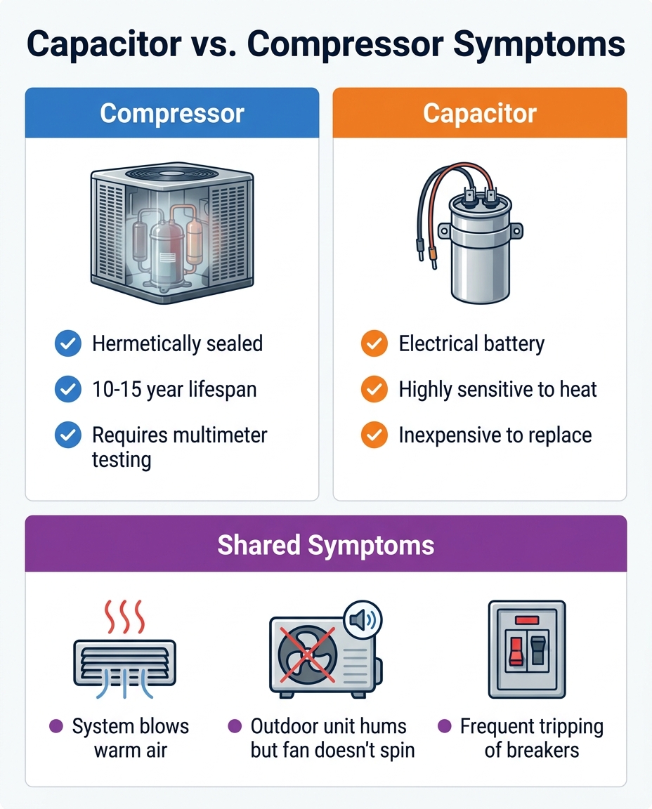 Capacitor vs. Compressor Symptoms
