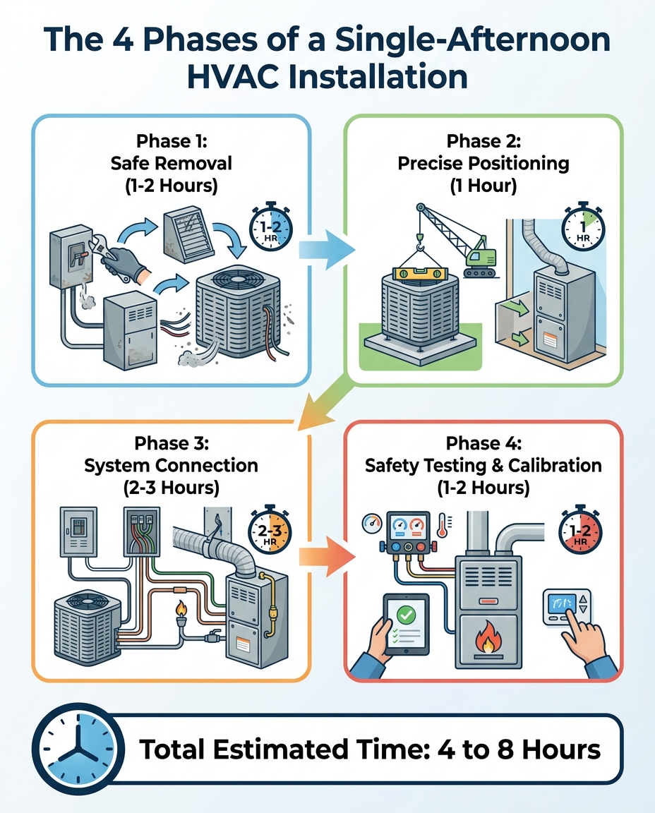 The 4 Phases of a Single-Afternoon HVAC Installation