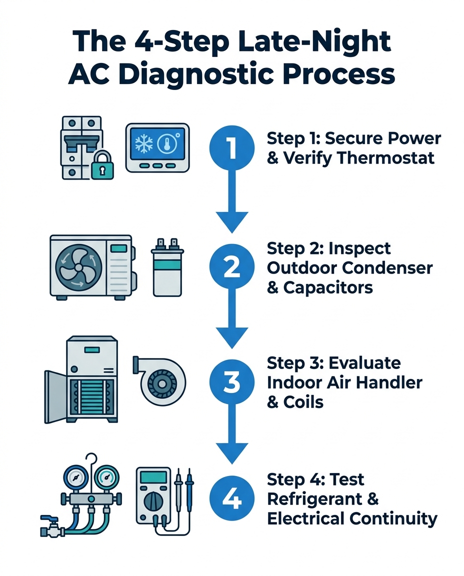 The 4-Step Late-Night AC Diagnostic Process
