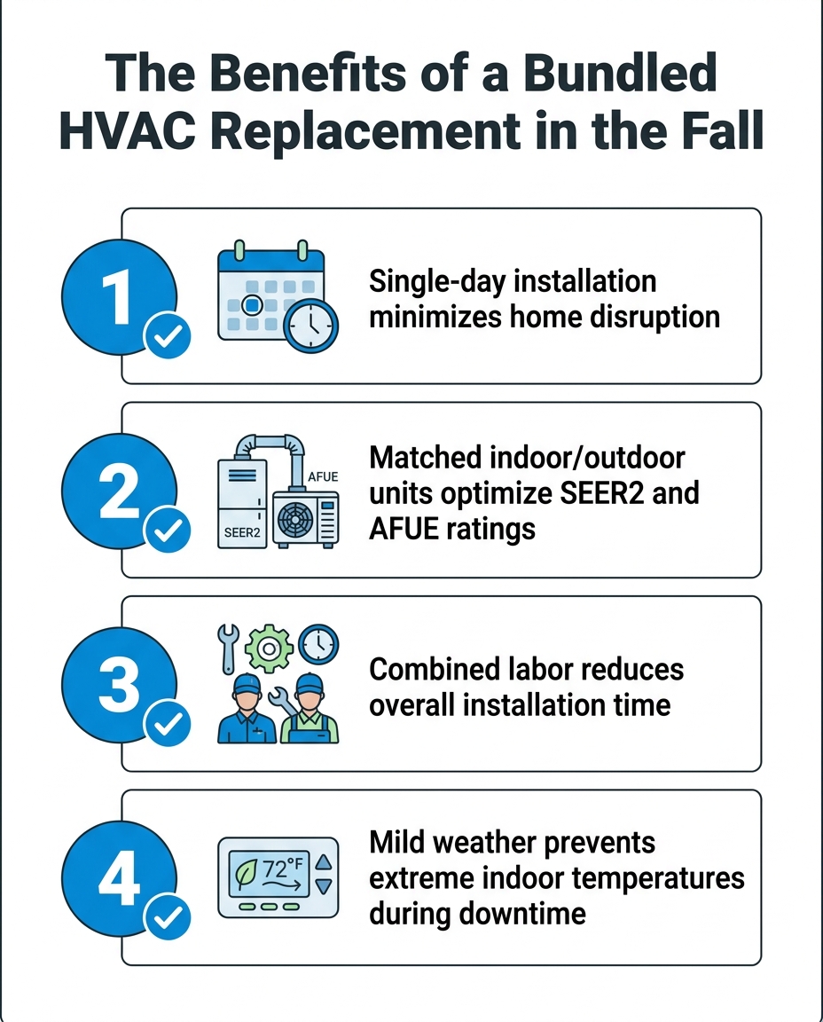The Benefits of a Bundled HVAC Replacement in the Fall