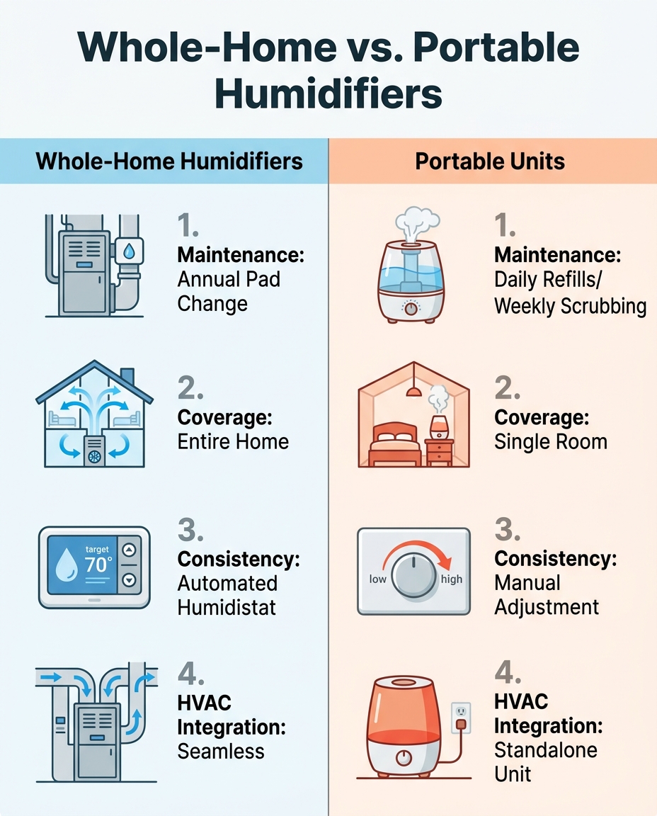 Whole-Home vs. Portable Humidifiers