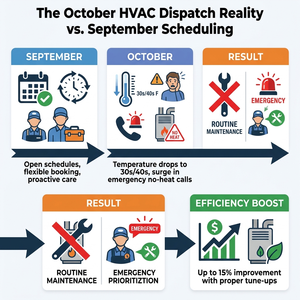 The October HVAC Dispatch Reality vs. September Scheduling
