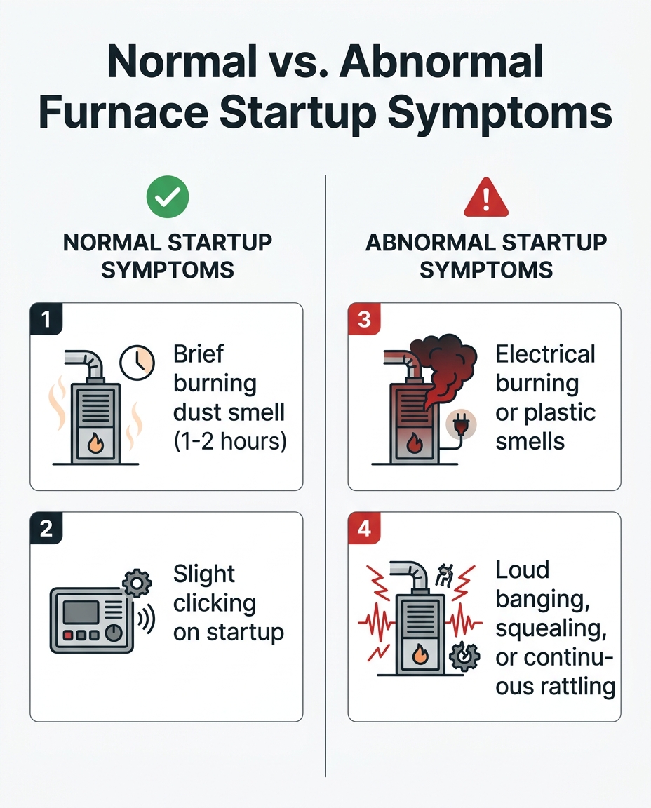 Normal vs. Abnormal Furnace Startup Symptoms