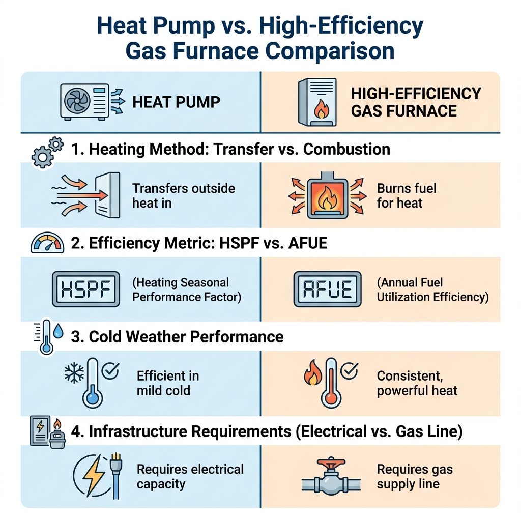 Heat Pump vs. High-Efficiency Gas Furnace Comparison
