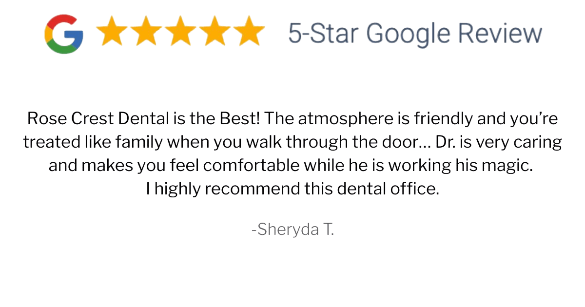 Rose Crest Dental in Chandler, Arizona — top rated dental office with 5-star reviews for exceptional patient care and modern technology.