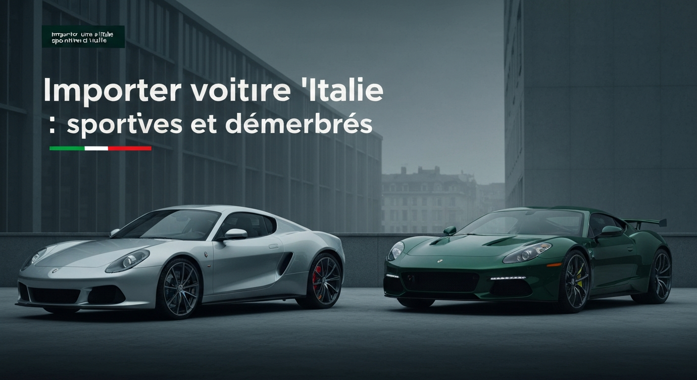Visuel éditorial importation véhicule premium Joinsteer : Importer une voiture d'Italie : sportives et GT, coûts et démarches